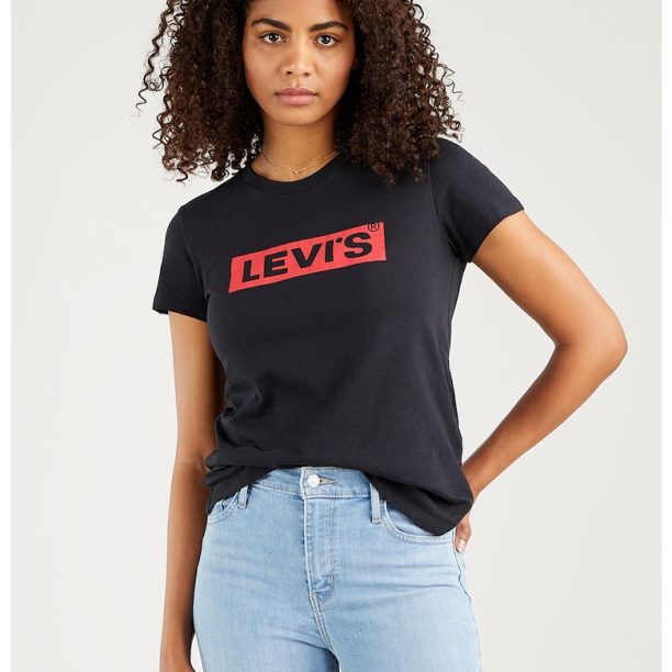 Памучна тениска с овално деколте Levis