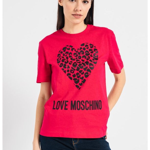 Памучна тениска с щампи Love Moschino