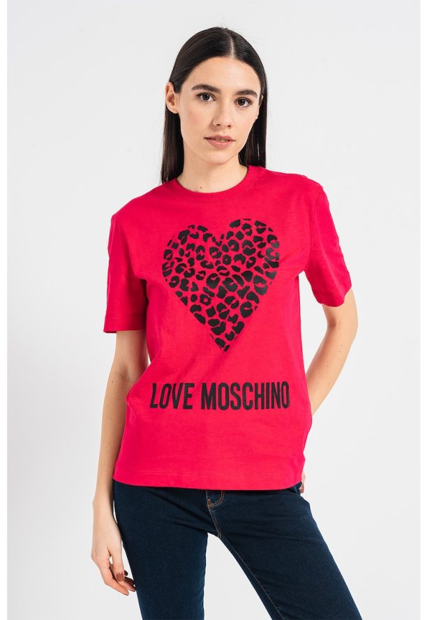 Памучна тениска с щампи Love Moschino