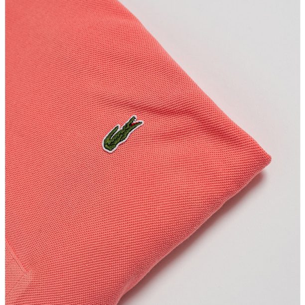 Памучна тениска с яка и лого Lacoste