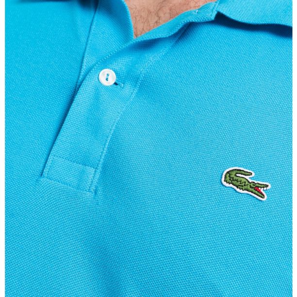 Памучна тениска с яка и лого Lacoste