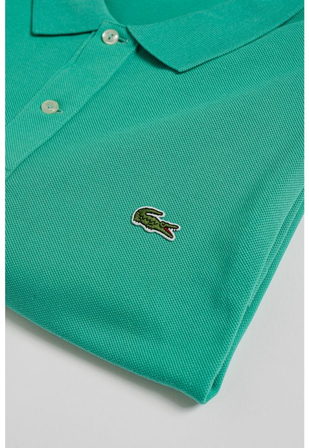 Памучна тениска с яка и лого Lacoste