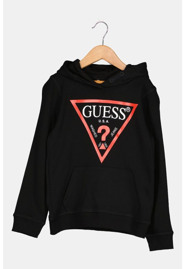 Памучно худи с джоб кенгуру GUESS JEANS