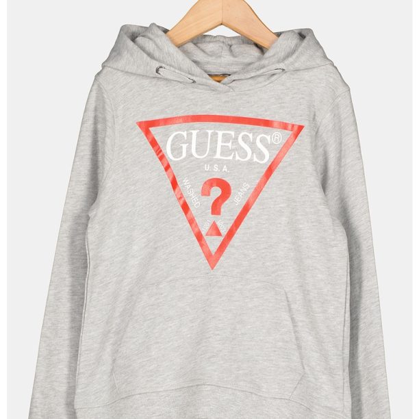 Памучно худи с джоб кенгуру GUESS JEANS