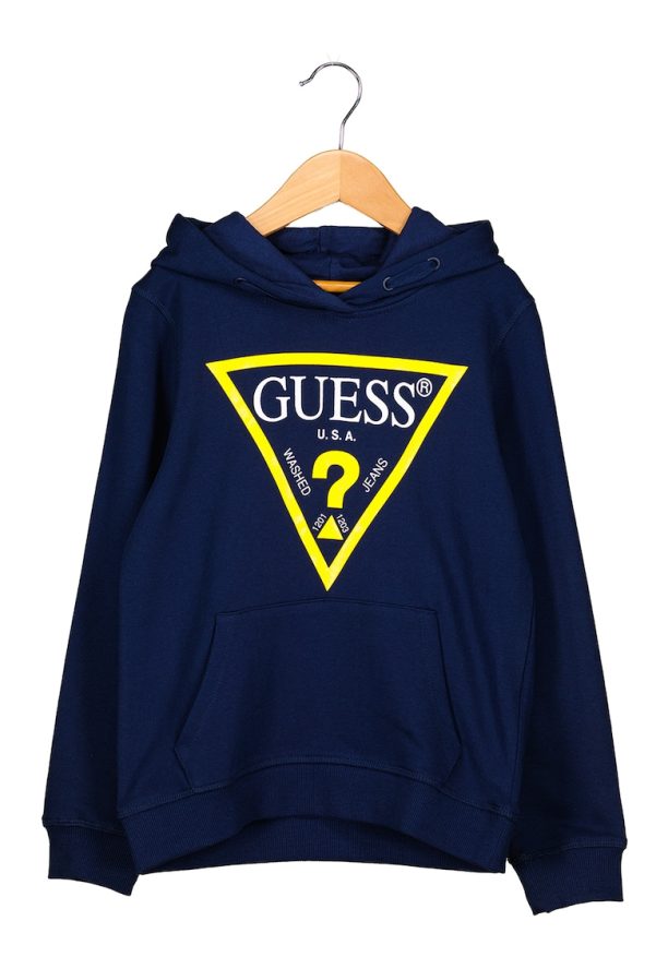 Памучно худи с джоб кенгуру GUESS JEANS