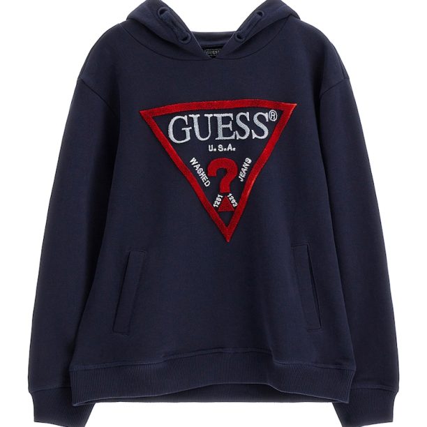 Памучно худи със свободна кройка GUESS JEANS