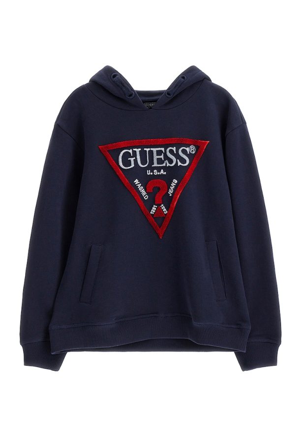 Памучно худи със свободна кройка GUESS JEANS