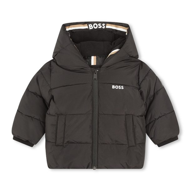 Подплатено зимно яке с качулка BOSS Kidswear