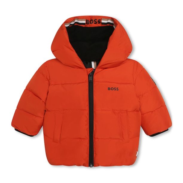 Подплатено зимно яке с качулка BOSS Kidswear