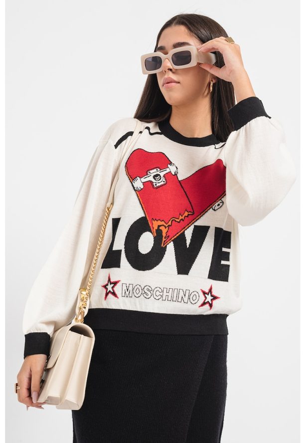 Пуловер с вълна с лого Love Moschino