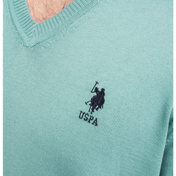 Пуловер с шпиц и лого US Polo Assn