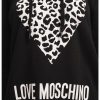 Рокля тип худи с джобове встрани Love Moschino