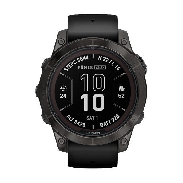 Оригинален Мъжки Смарт часовник Garmin Fenix 7 Pro Sapphire Solar Edition Carbon Grey DLC Titanium/Black 010-02777-11