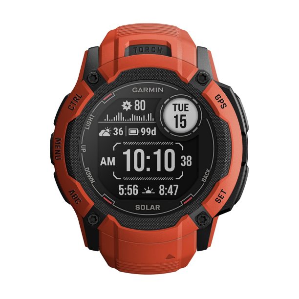 Оригинален Мъжки Смарт часовник Garmin Instinct 2X Solar Flame Red 010-02805-01