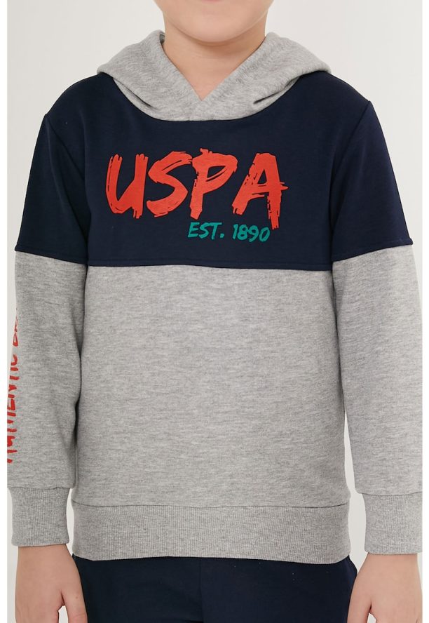 Спортен екип с лого и цветен блок US Polo Assn