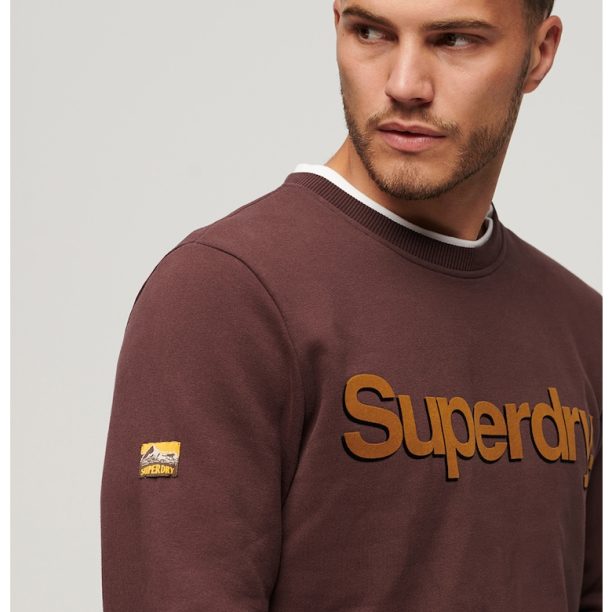 Суитшърт Ovin Classic с овално деколте и лого SUPERDRY