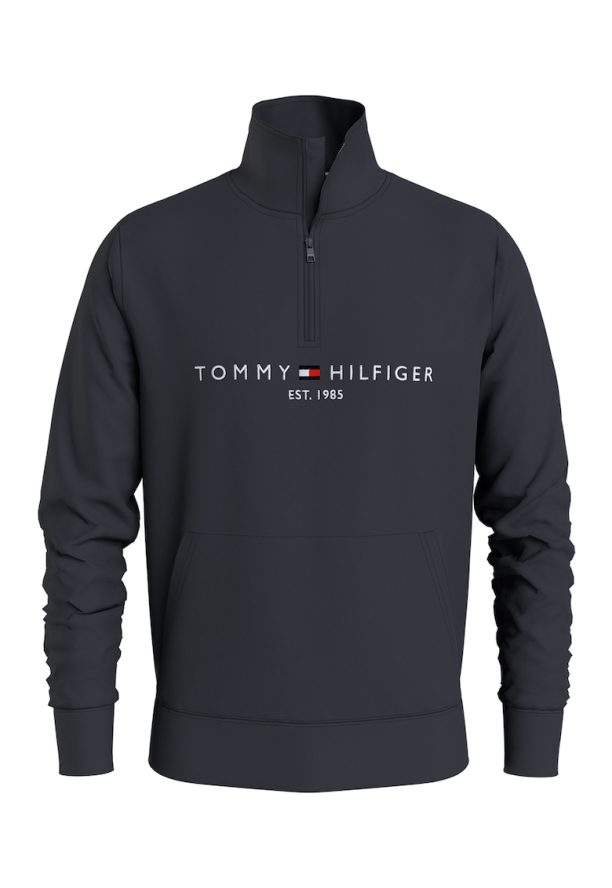 Суитшърт с къс цип и бродирано лого Tommy Hilfiger