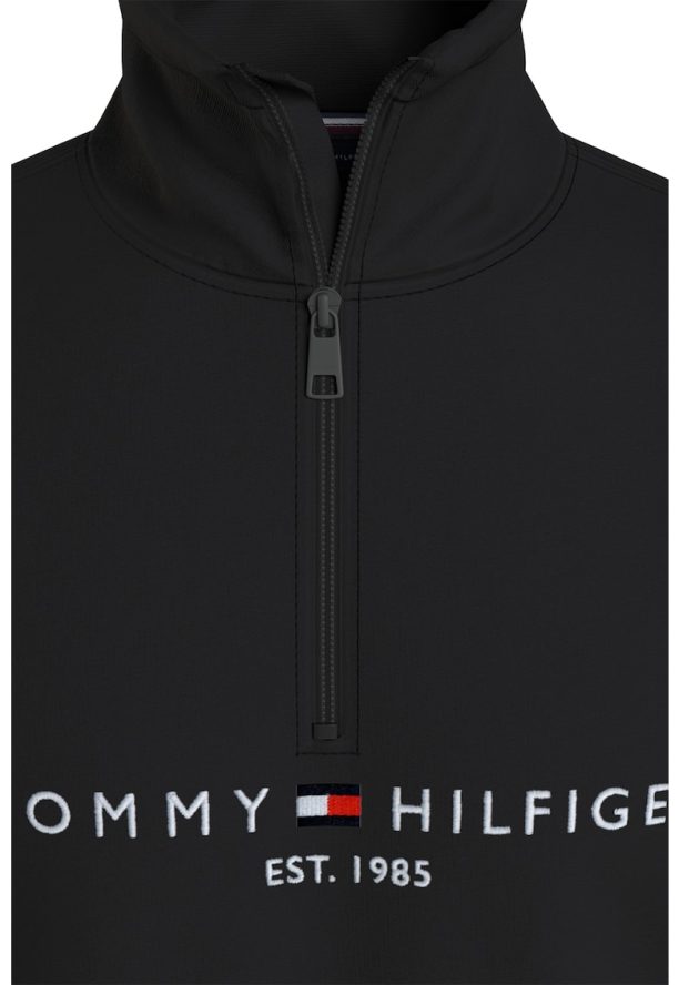 Суитшърт с къс цип и бродирано лого Tommy Hilfiger