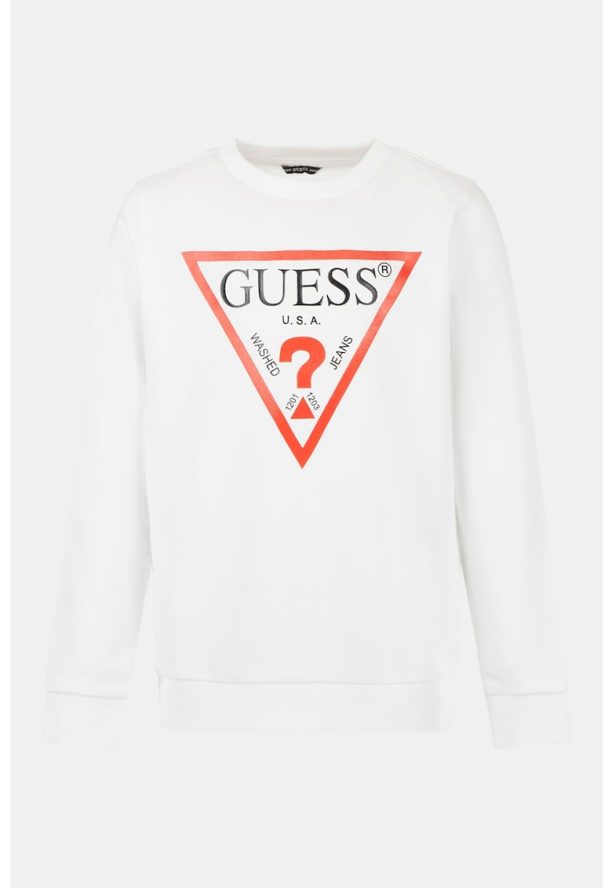 Суитшърт с лого и овално деколте GUESS JEANS