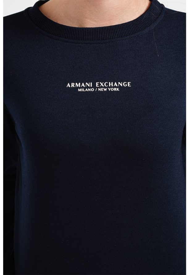 Суитшърт с овално деколте и лого ARMANI EXCHANGE