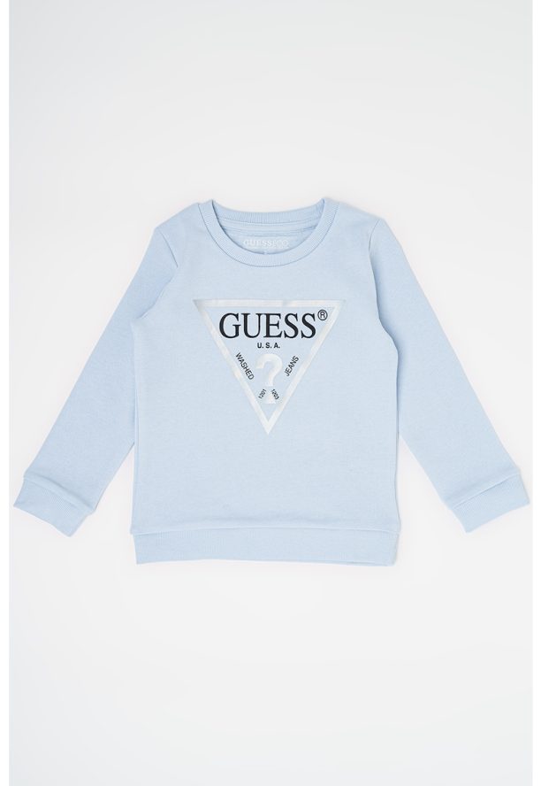 Суитшърт с овално деколте и лого GUESS JEANS