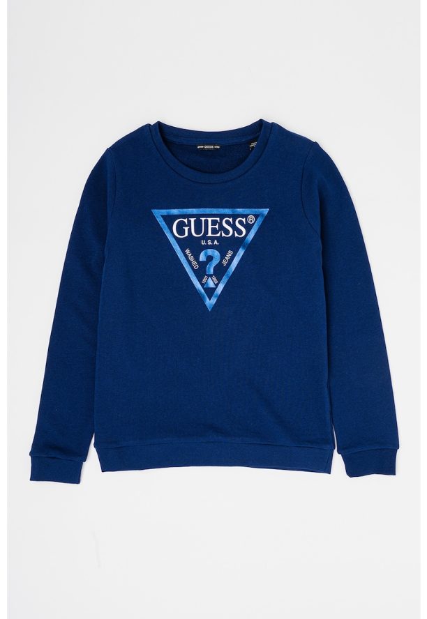 Суитшърт с овално деколте и лого GUESS JEANS