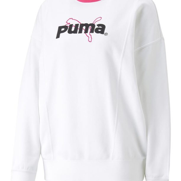 Суитшърт с овално деколте и лого Puma