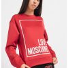 Суитшърт с овално деколте и логоь Love Moschino