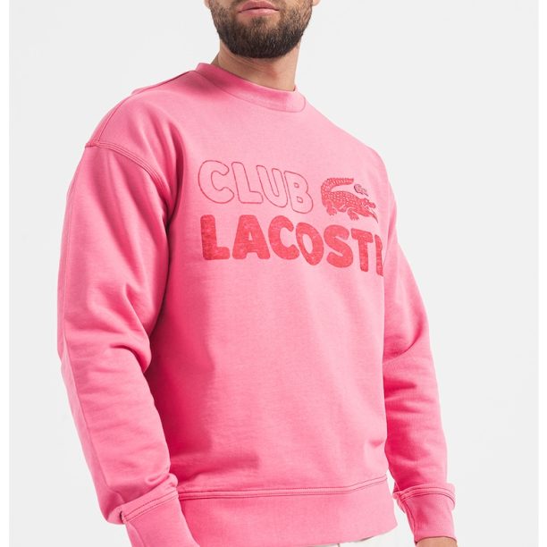 Суитшърт с паднали ръкави и лого Lacoste