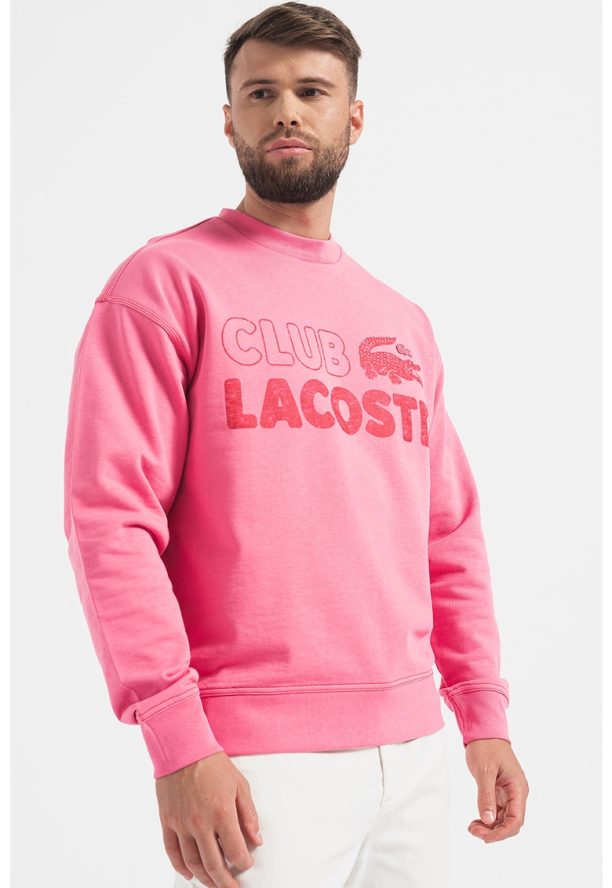 Суитшърт с паднали ръкави и лого Lacoste