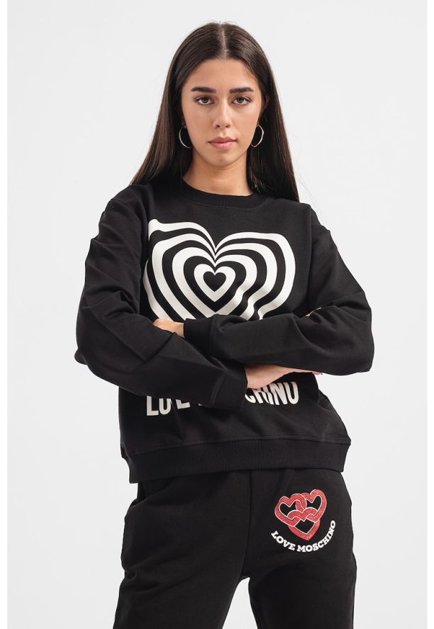 Суитшърт със свободна кройка и лого Love Moschino