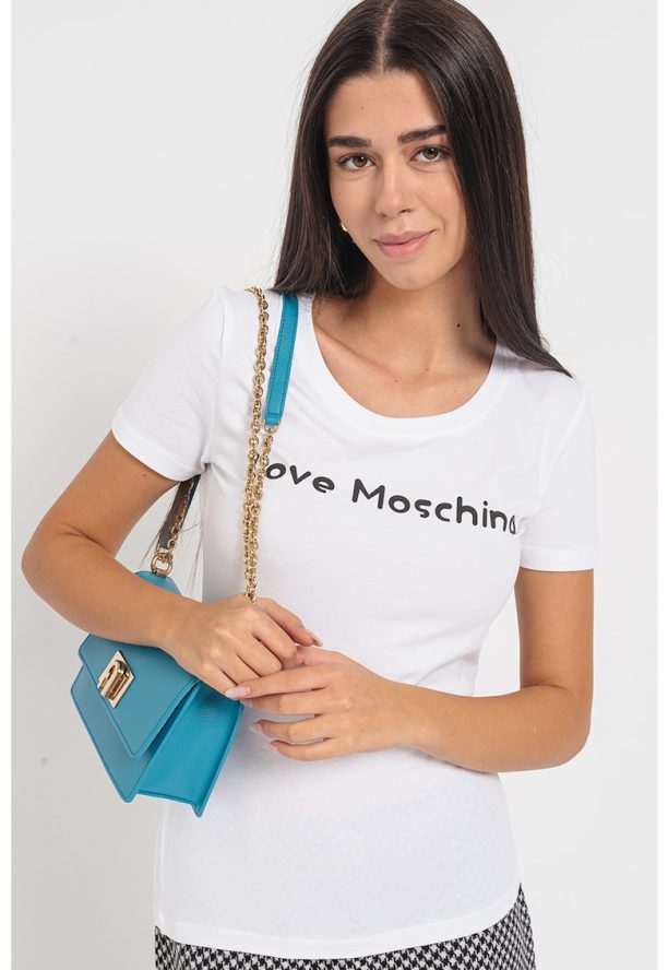 Тениска по тялото с лого Love Moschino