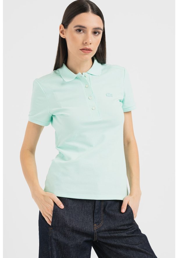 Тениска по тялото с яка Lacoste