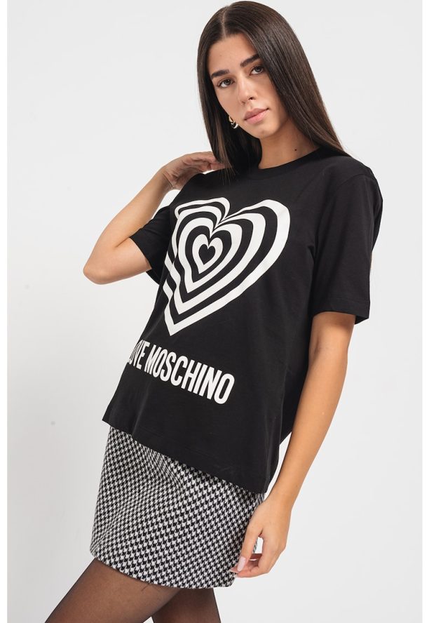 Тениска с контрастно лого Love Moschino