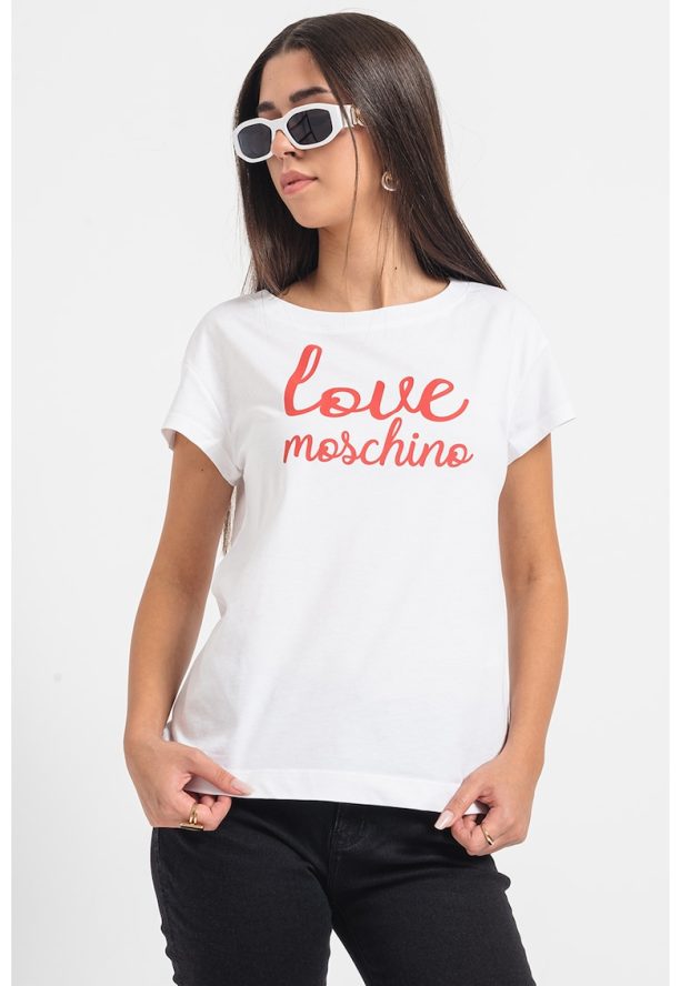 Тениска с лога Love Moschino