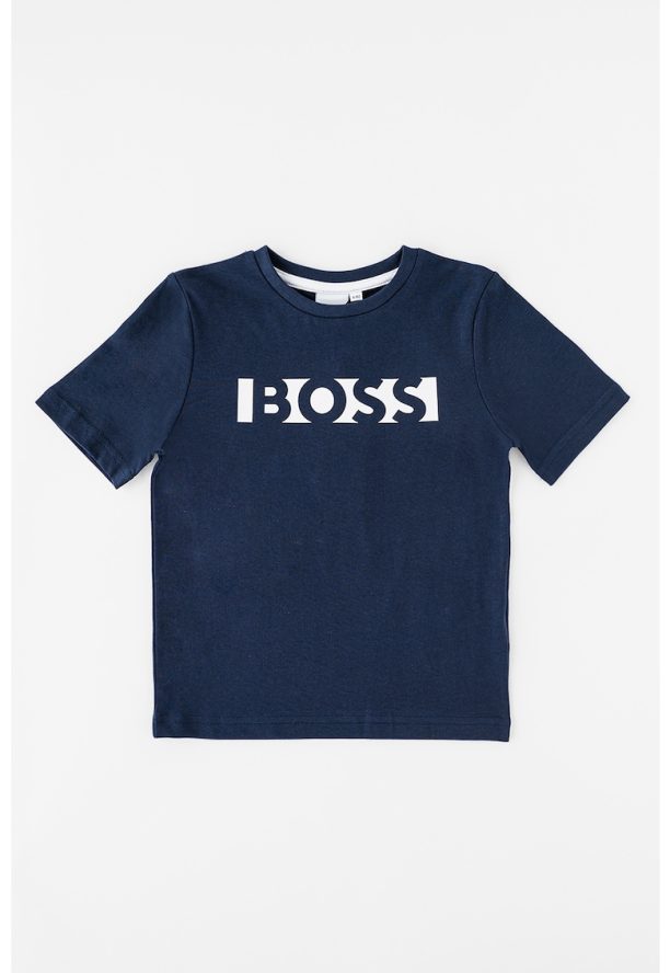 Тениска с лого и овално деколте BOSS Kidswear