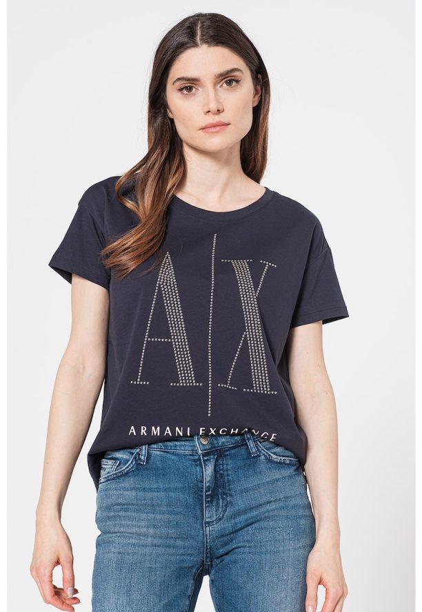 Тениска с лого от капси ARMANI EXCHANGE