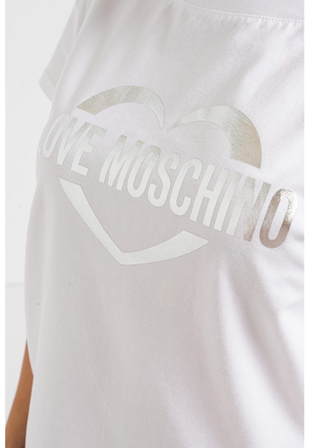 Тениска с метализирано лого Love Moschino