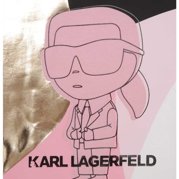 Тениска с модал с метализирано лого KARL LAGERFELD KIDS