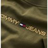 Тениска с овално деколте и бродирано лого Tommy Jeans