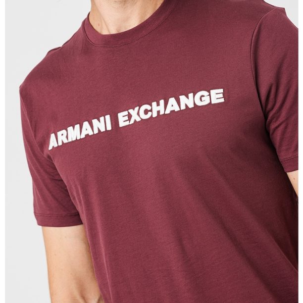 Тениска с овално деколте и лого ARMANI EXCHANGE