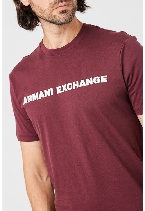 Тениска с овално деколте и лого ARMANI EXCHANGE