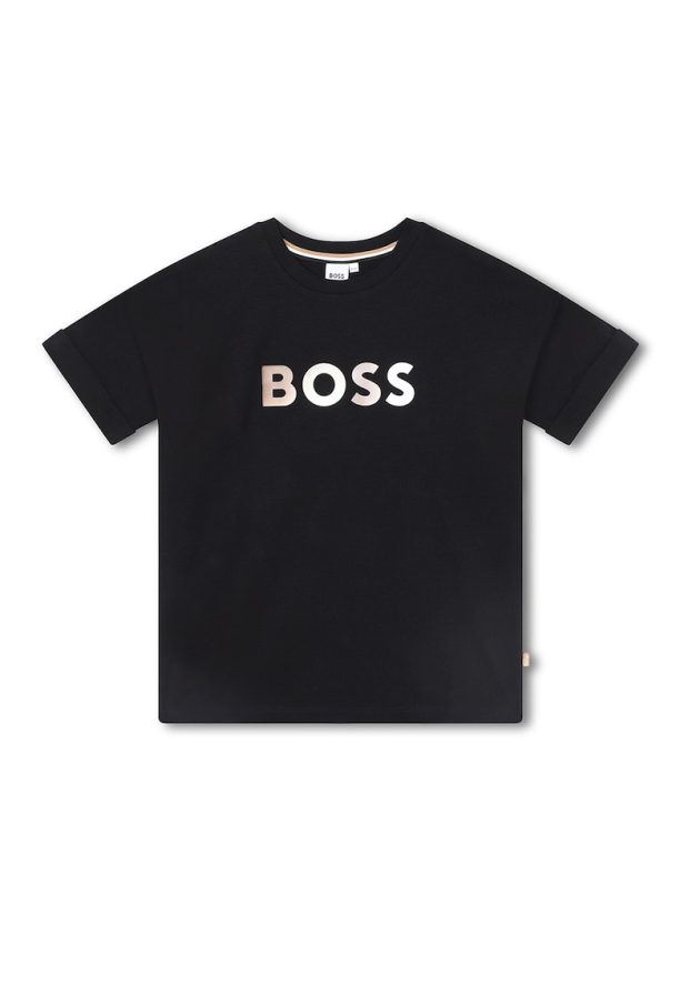 Тениска с овално деколте и лого BOSS Kidswear