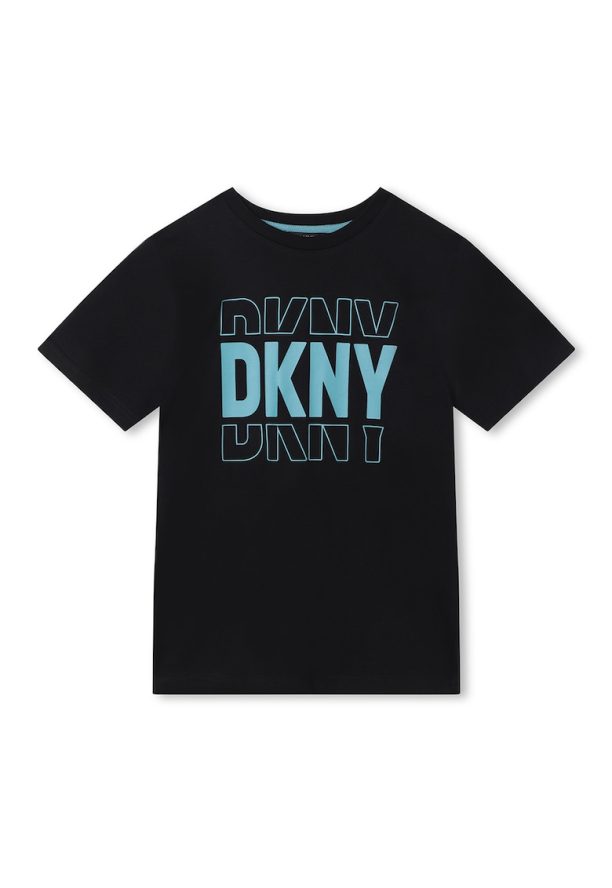 Тениска с овално деколте и лого DKNY