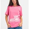 Тениска с овално деколте и лого Love Moschino