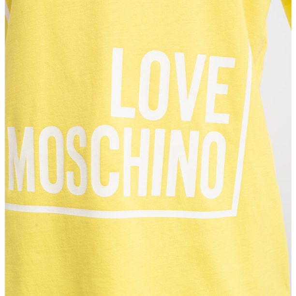 Тениска с овално деколте и лого Love Moschino