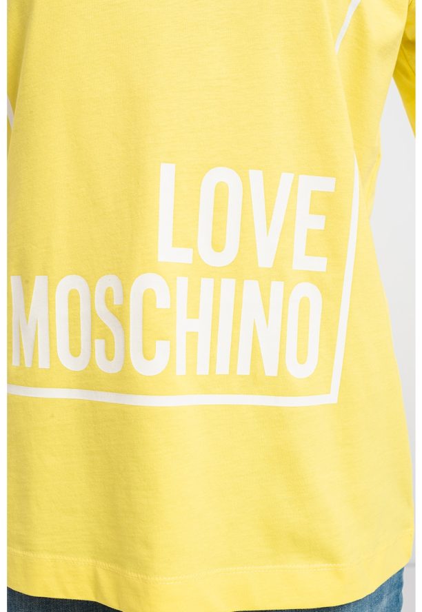 Тениска с овално деколте и лого Love Moschino