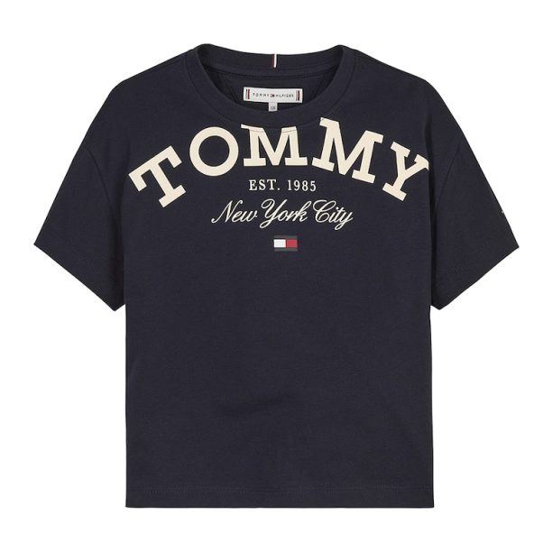 Тениска с овално деколте и лого Tommy Hilfiger