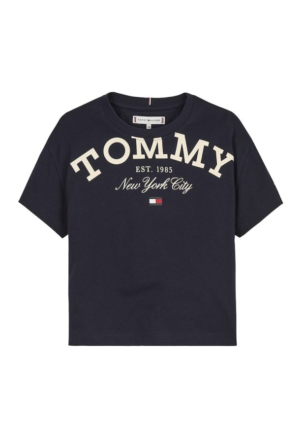 Тениска с овално деколте и лого Tommy Hilfiger