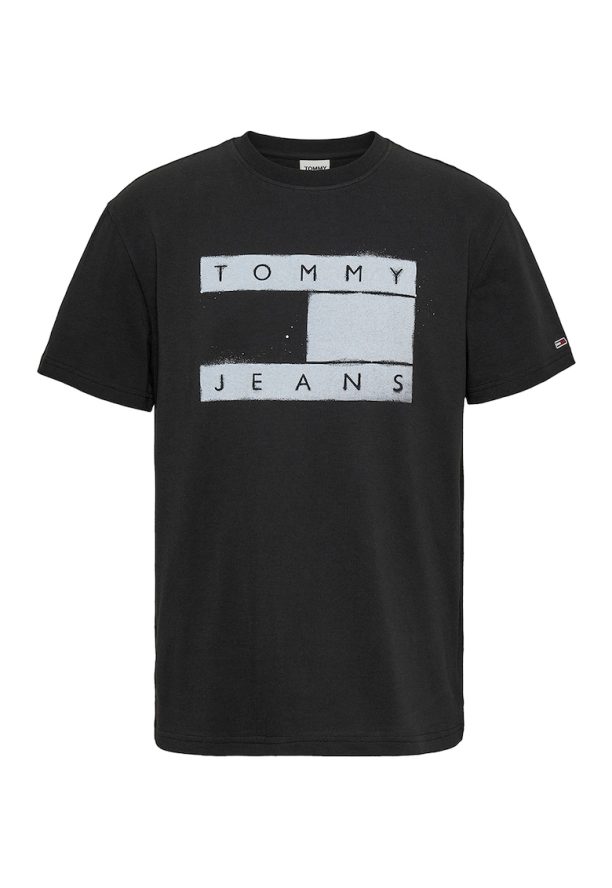 Тениска с овално деколте и лого Tommy Jeans